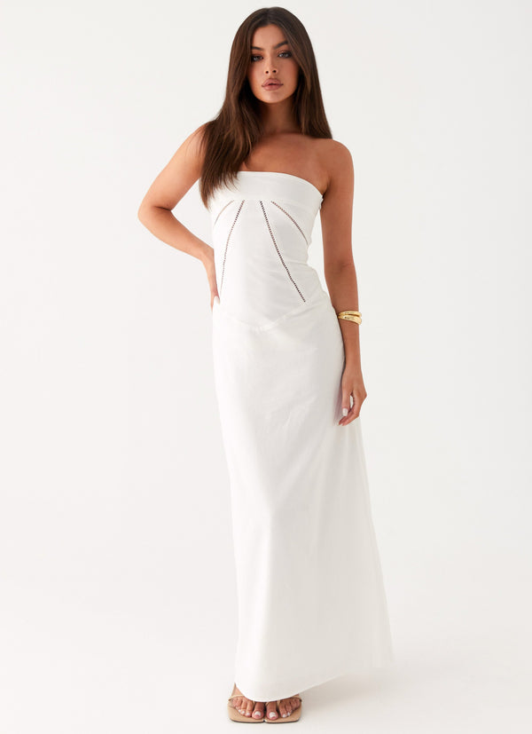 peppermayo Peppermayo Exclusive - Cerisa Linen Maxi Dress - White