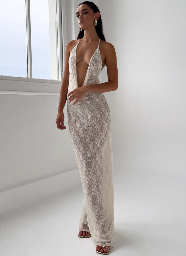 peppermayo Peppermayo Exclusive - Champagne Coastline Maxi Dress - Ivory