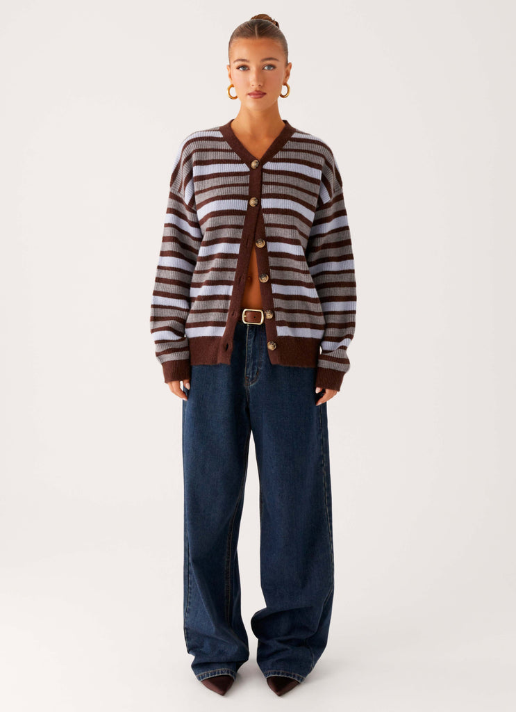 Peppermayo Peppermayo Exclusive - Charlie Oversized Cardigan - Tawny Stripe