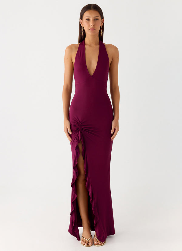 peppermayo Peppermayo Exclusive - Charmed By You Maxi Dress - Plum peppermayo Peppermayo Exclusive - Charmed By You Maxi Dress - Plum