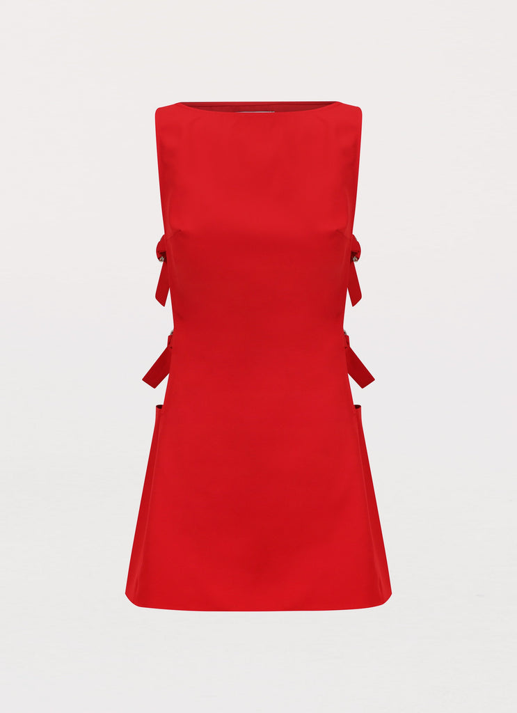 Peppermayo Peppermayo Exclusive - Cherish You Buckle Mini Dress - Red