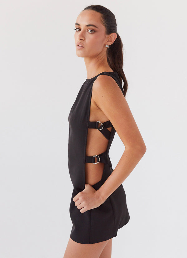 peppermayo Peppermayo Exclusive - Cherish You Buckle Mini Dress - Shadow