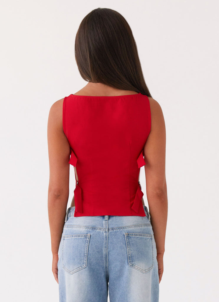 Peppermayo Peppermayo Exclusive - Cherish You Buckle Top - Red