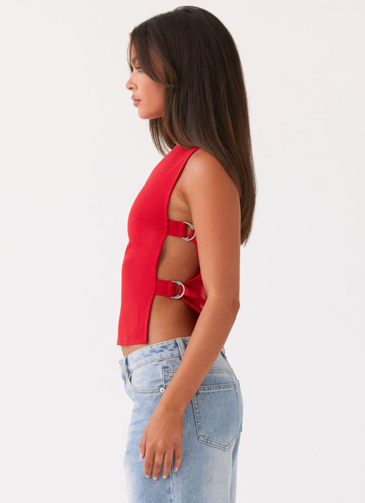 Peppermayo Peppermayo Exclusive - Cherish You Buckle Top - Red