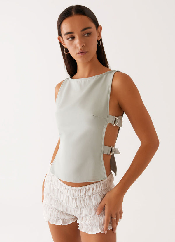 peppermayo Peppermayo Exclusive - Cherish You Buckle Top - Sage