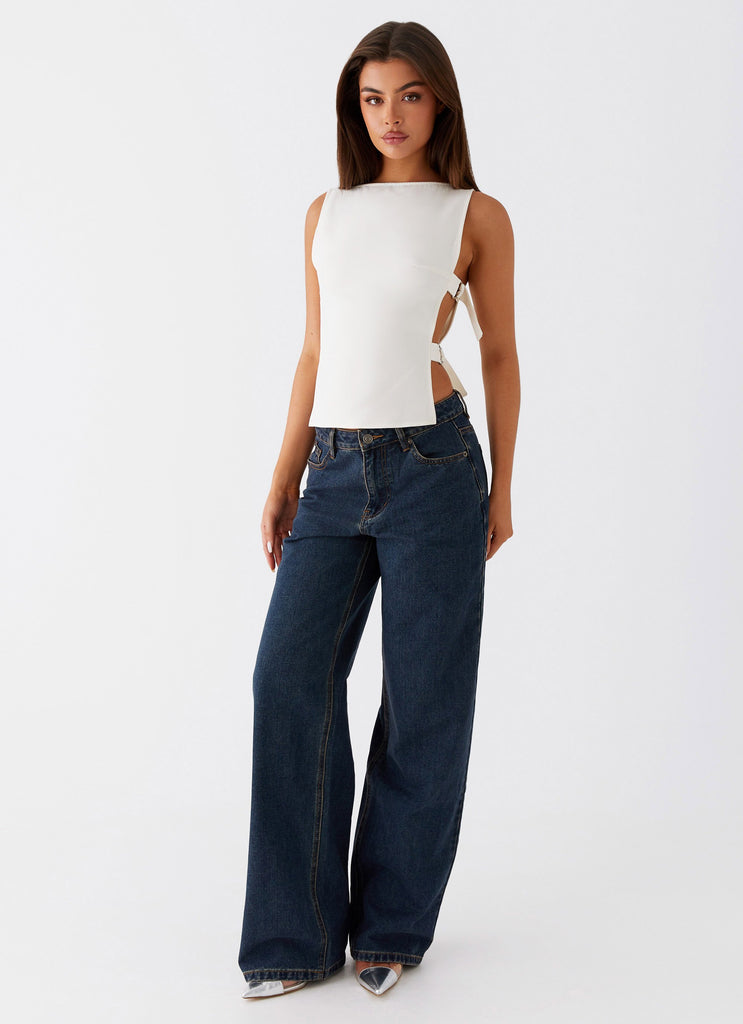Peppermayo Peppermayo Exclusive - Cherish You Buckle Top - White
