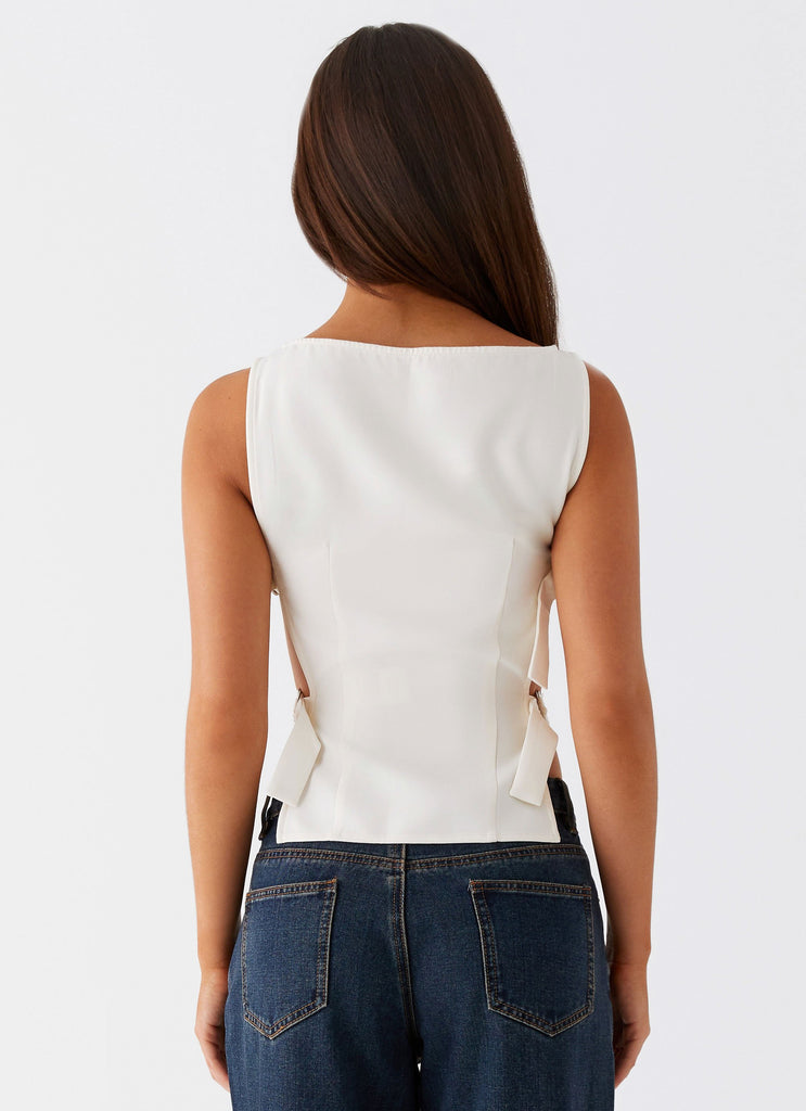 Peppermayo Peppermayo Exclusive - Cherish You Buckle Top - White