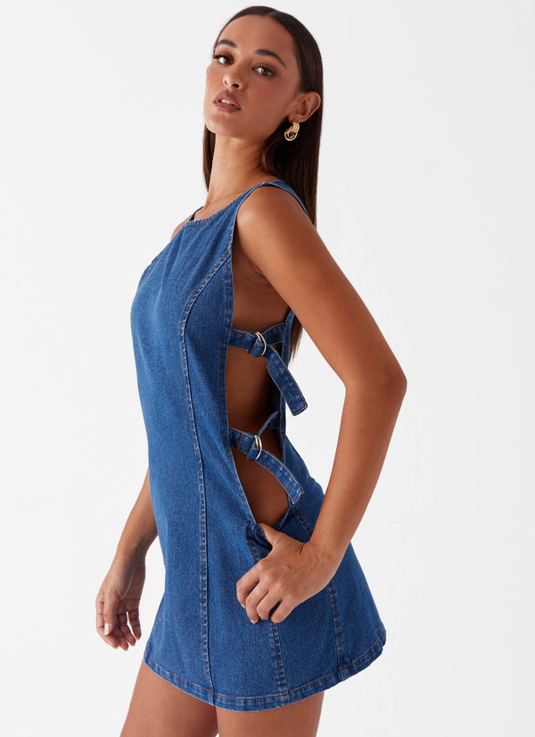 peppermayo Peppermayo Exclusive - Cherish You Denim Mini Dress - Blue Denim