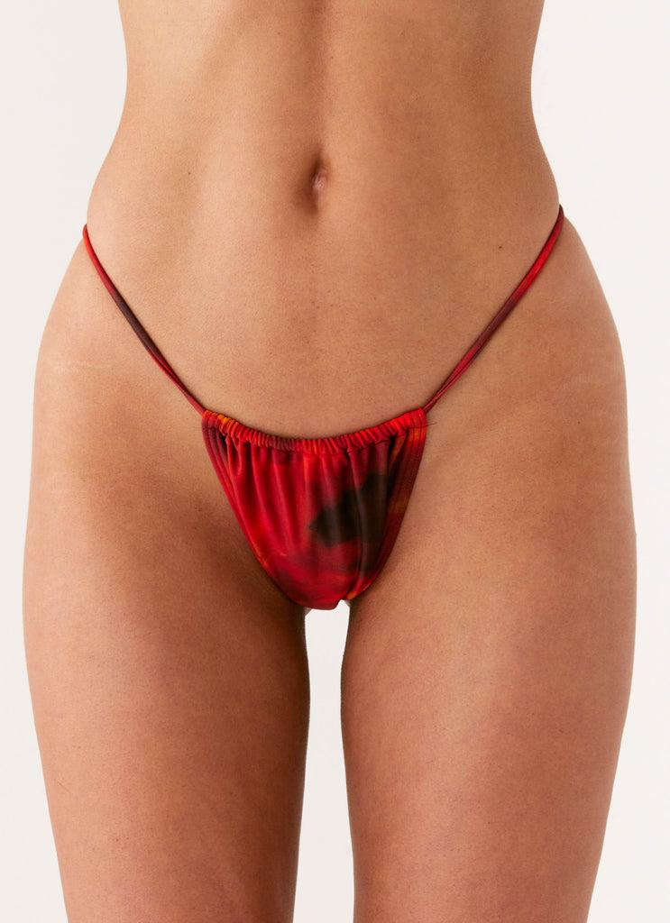 Peppermayo Peppermayo Exclusive - Cherri Scrunch Bikini Bottom - Scarlet Blur
