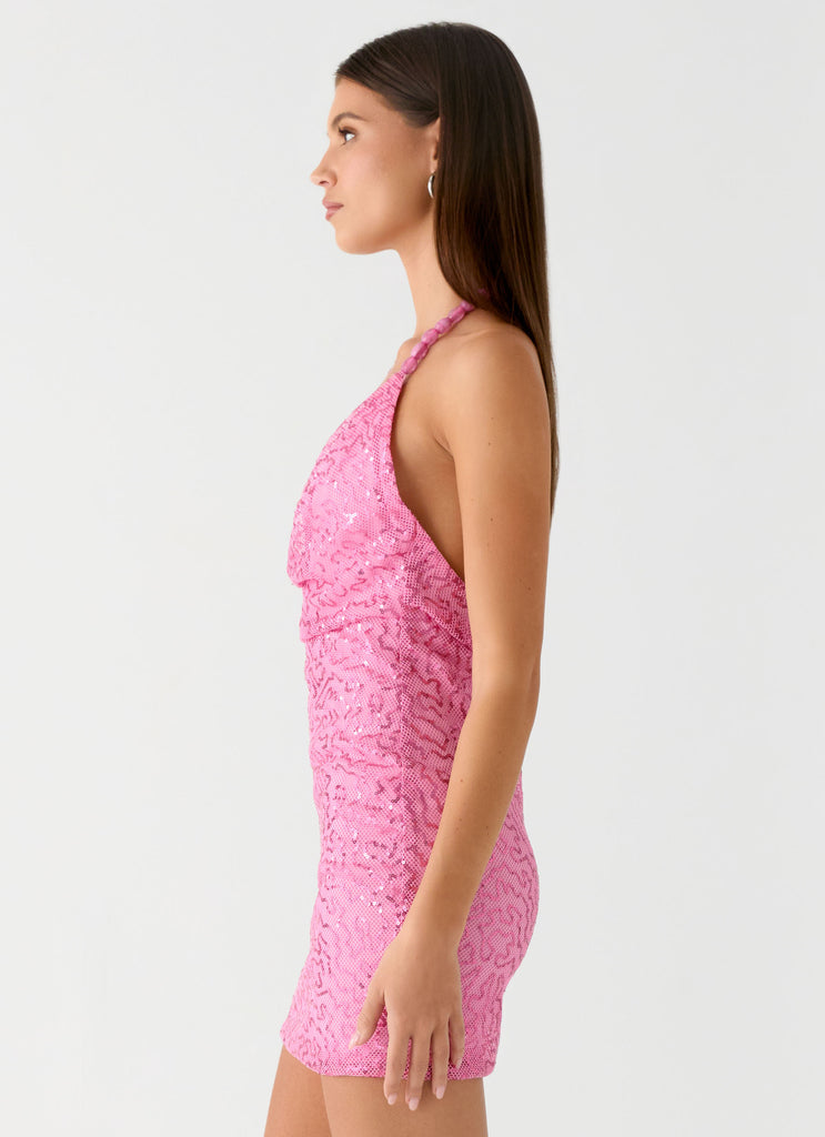 Peppermayo Peppermayo Exclusive - Cherry Coast Sequin Mini Dress - Pink
