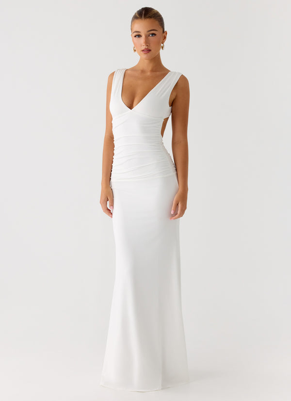 peppermayo Peppermayo Exclusive - Cherry Sky Maxi Dress - White