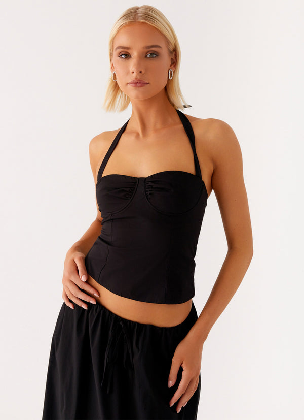 peppermayo Peppermayo Exclusive - Cheryl Bustier Halter Top - Black