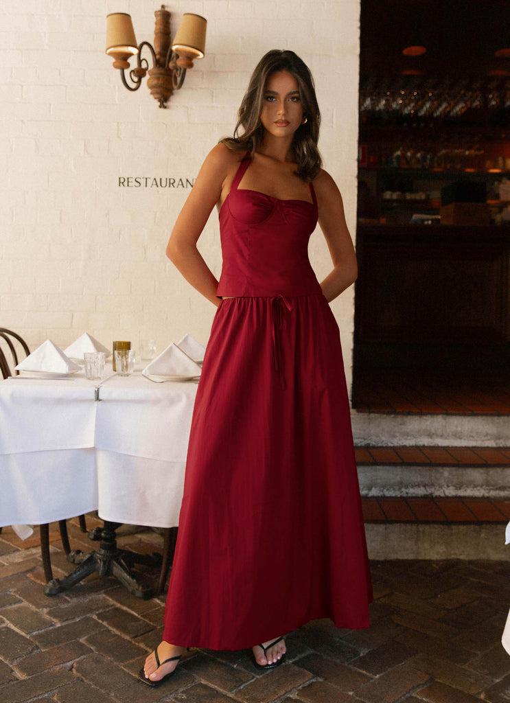 Peppermayo Peppermayo Exclusive - Cheryl Bustier Halter Top - Cherry Red