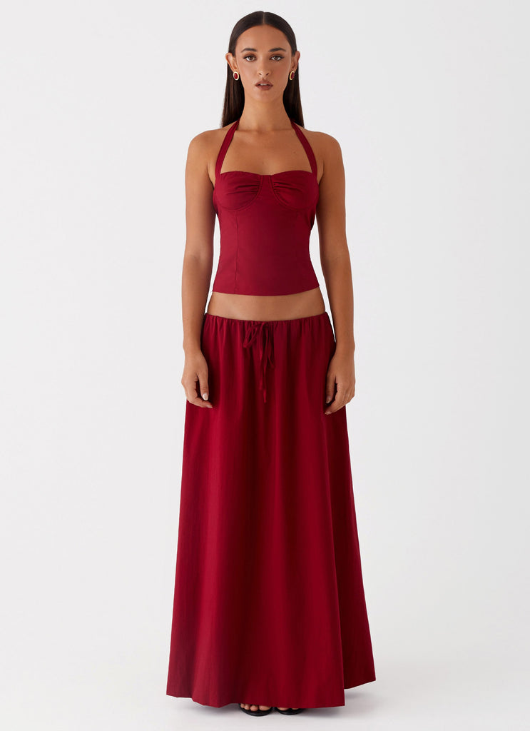 Peppermayo Peppermayo Exclusive - Cheryl Bustier Halter Top - Cherry Red