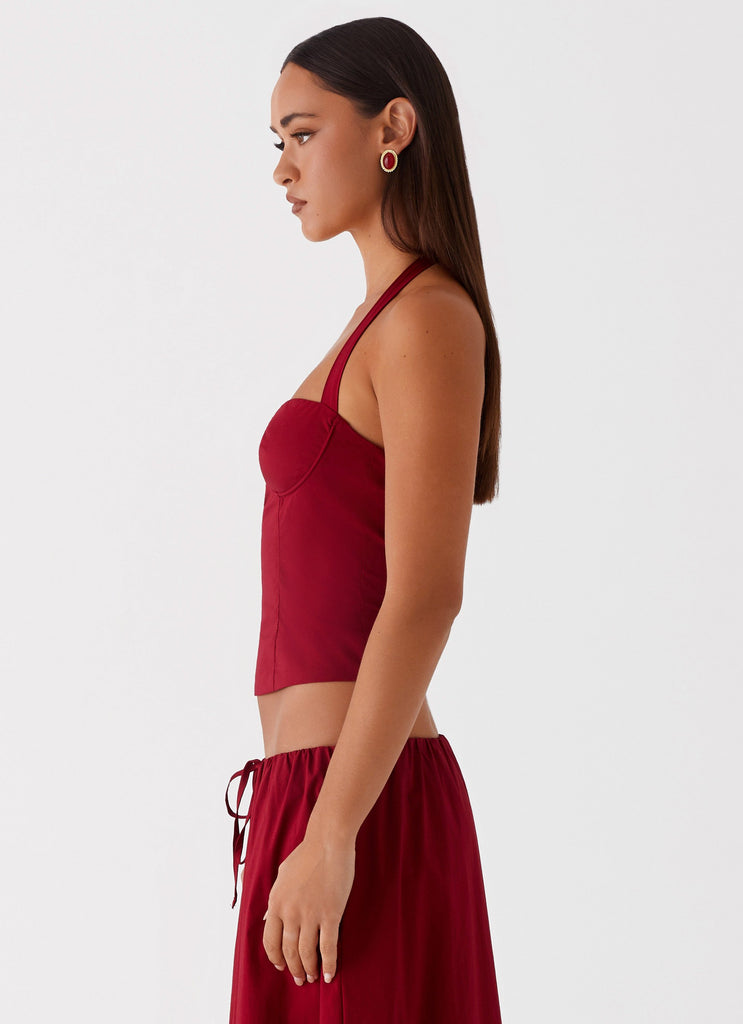 Peppermayo Peppermayo Exclusive - Cheryl Bustier Halter Top - Cherry Red