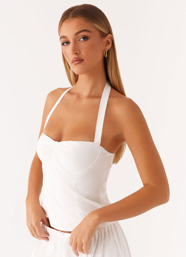 peppermayo Peppermayo Exclusive - Cheryl Bustier Halter Top - White