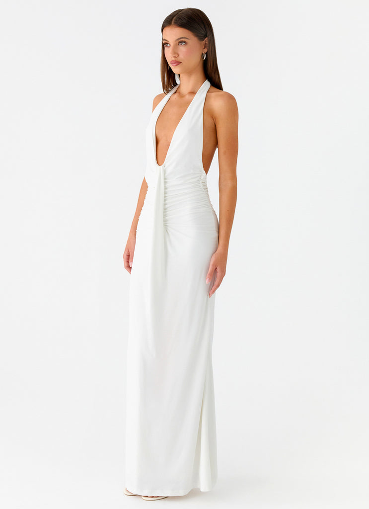 Peppermayo Peppermayo Exclusive - Cheyenne Halter Neck Maxi Dress - Ivory