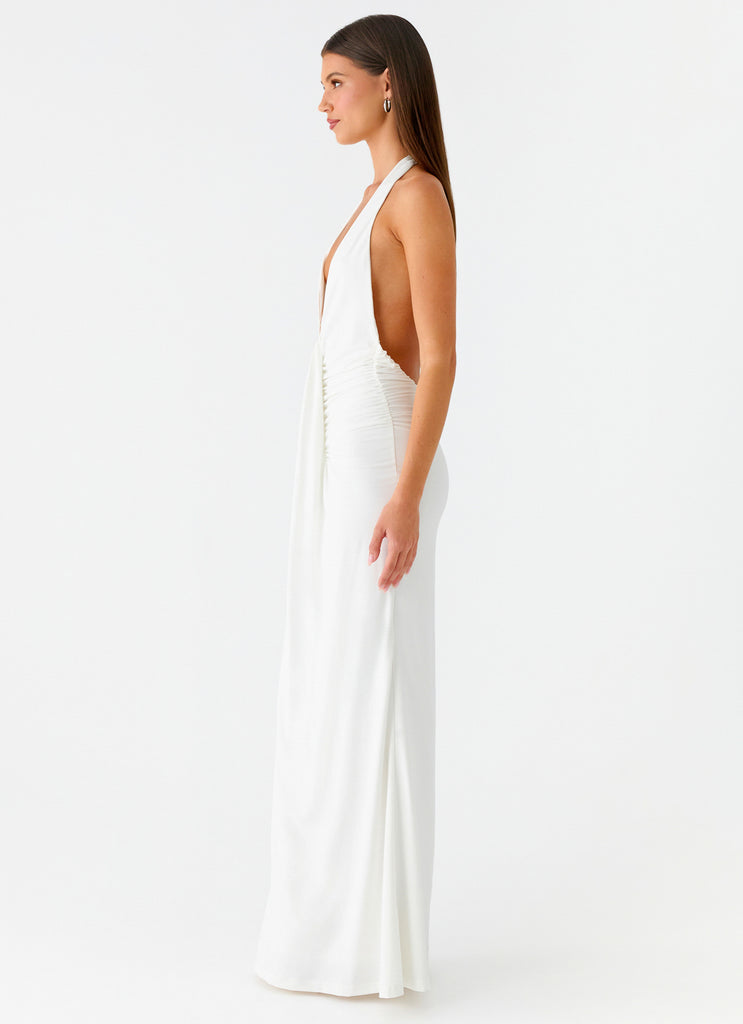 Peppermayo Peppermayo Exclusive - Cheyenne Halter Neck Maxi Dress - Ivory