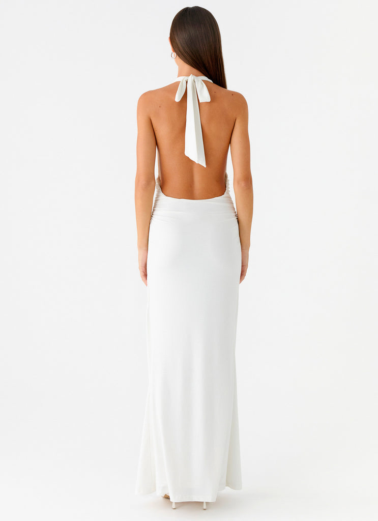Peppermayo Peppermayo Exclusive - Cheyenne Halter Neck Maxi Dress - Ivory