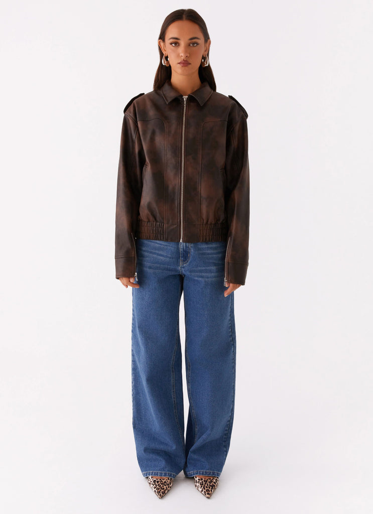 Peppermayo Peppermayo Exclusive - Chicago Bomber Jacket - Chocolate
