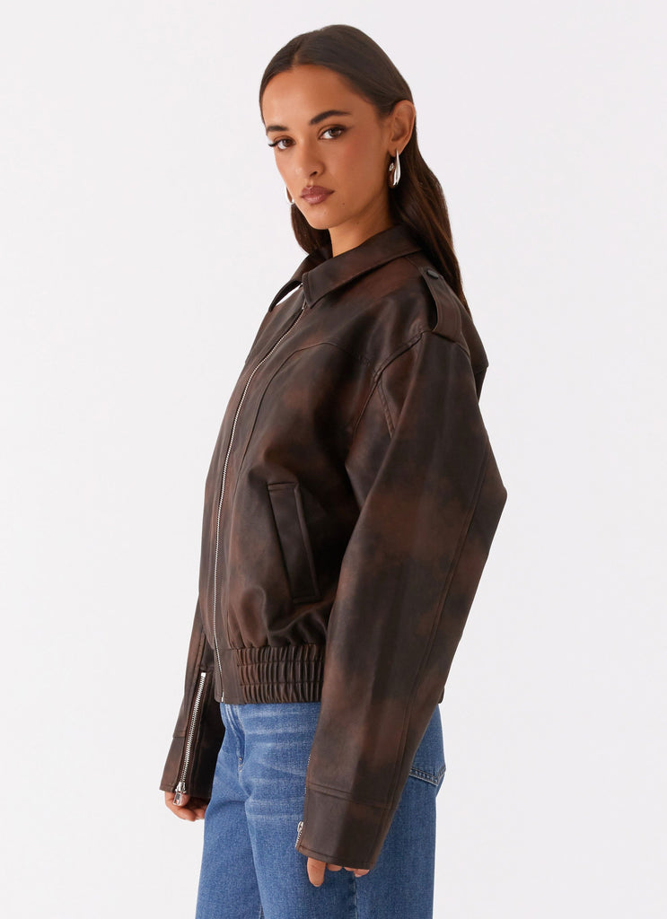 Peppermayo Peppermayo Exclusive - Chicago Bomber Jacket - Chocolate