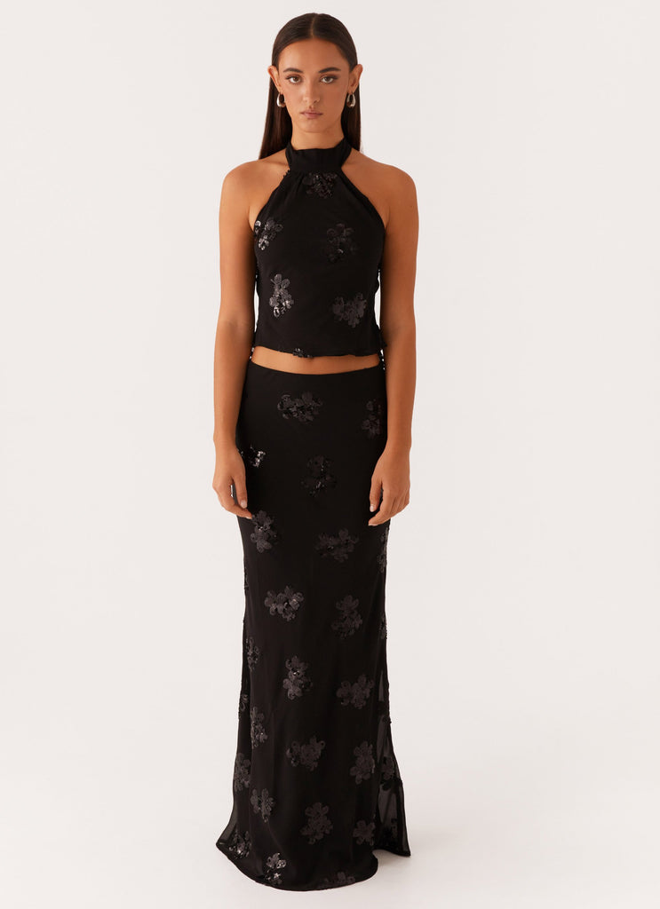 Peppermayo Peppermayo Exclusive - Cillian Sequin Halter Top - Black