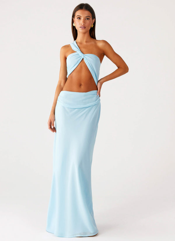 peppermayo Peppermayo Exclusive - Cindelle One Shoulder Maxi Dress - Turquoise