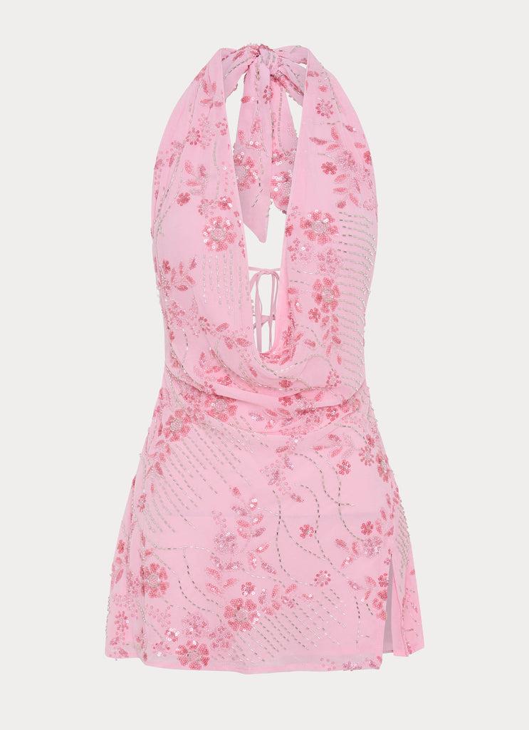 Peppermayo Peppermayo Exclusive - Cinzia Beaded Mini Dress - Pink