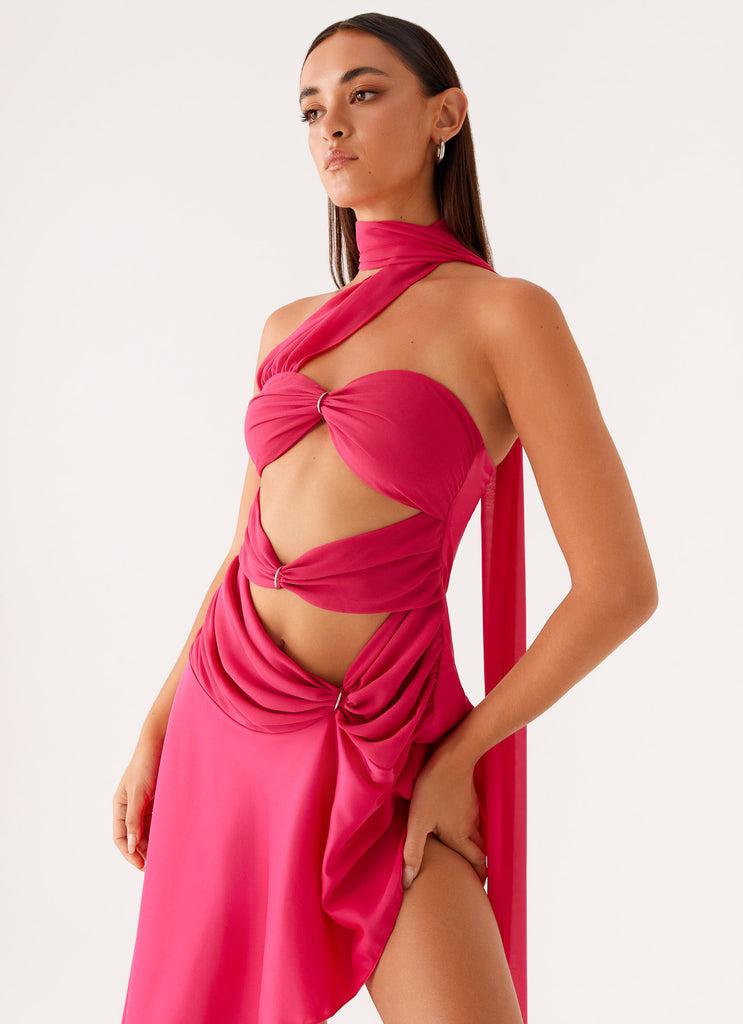 Peppermayo Peppermayo Exclusive - Circa Scarf Midi Dress - Hot Pink