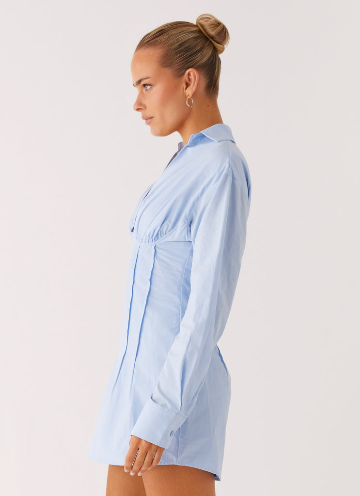 Peppermayo Peppermayo Exclusive - Clancy Mini Shirt Dress - Blue