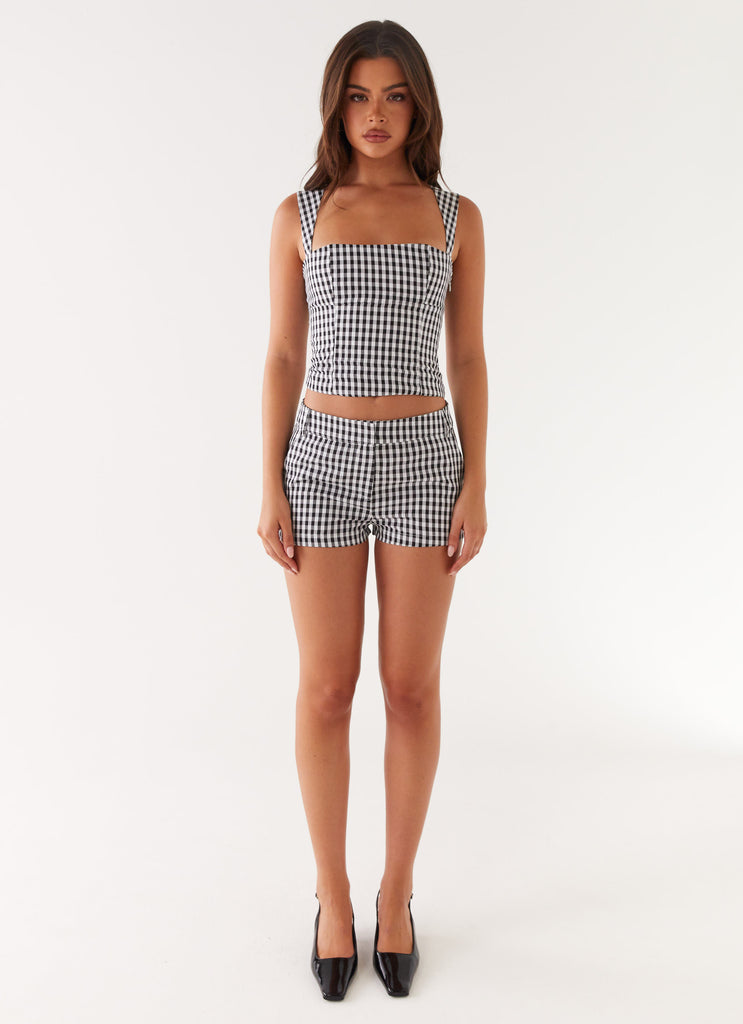 Peppermayo Peppermayo Exclusive - Clayton Tailored Shorts - Black Gingham