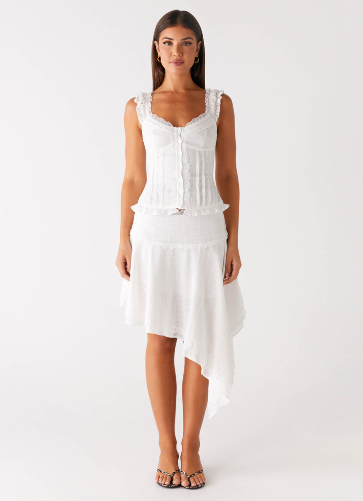 Peppermayo Peppermayo Exclusive - Clearwater Mist Midi Skirt - White