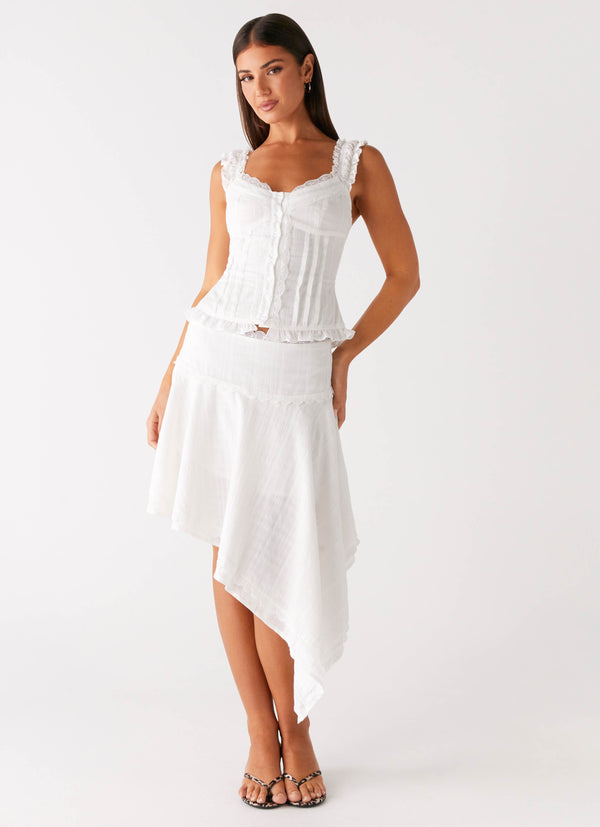 peppermayo Peppermayo Exclusive - Clearwater Mist Midi Skirt - White