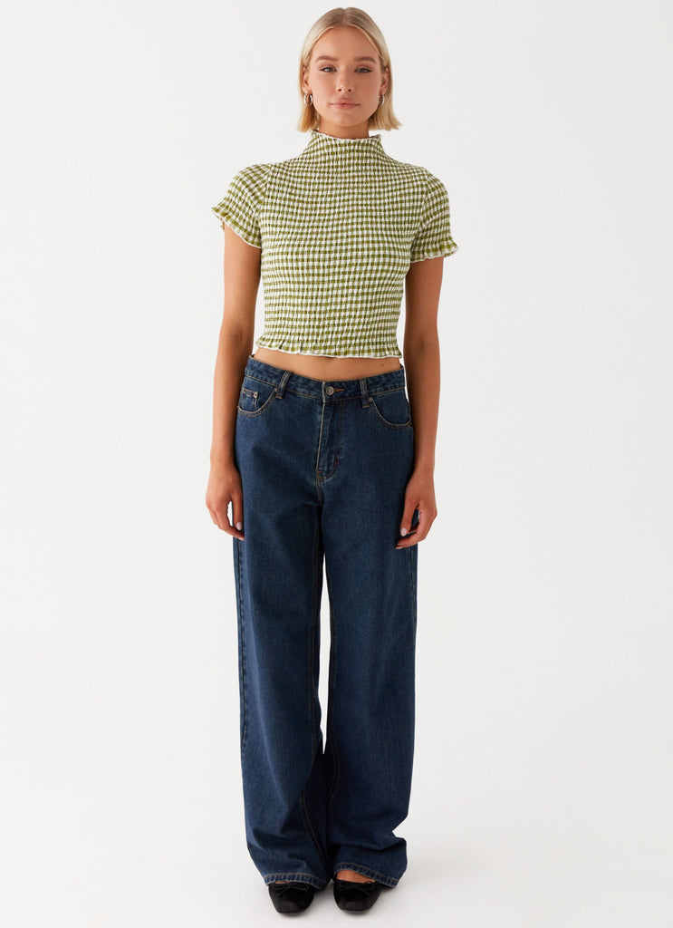 Peppermayo Peppermayo Exclusive - Cleo Tee - Khaki Gingham