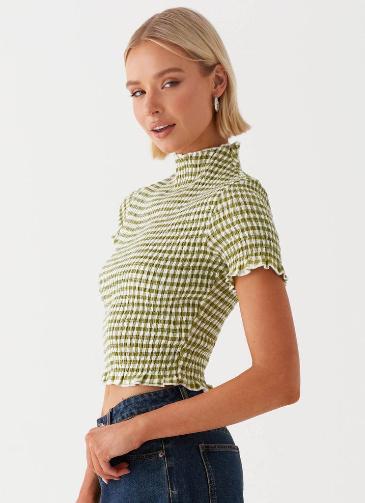Peppermayo Peppermayo Exclusive - Cleo Tee - Khaki Gingham