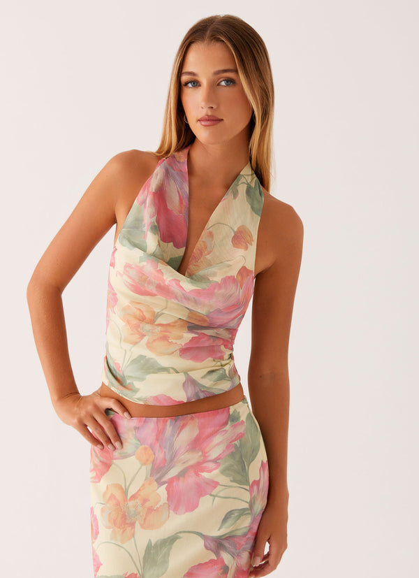 peppermayo Peppermayo Exclusive - Close Call Top - Yellow Peony