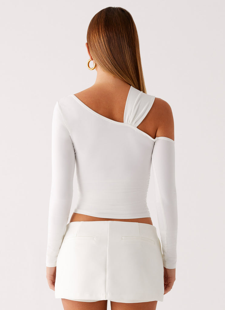 Peppermayo Peppermayo Exclusive - Cloud Kiss Asymmetric Long Sleeve Top - Cream