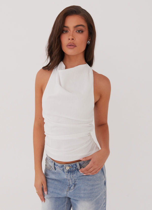 peppermayo Peppermayo Exclusive - Cloud Whisper Linen Top - White