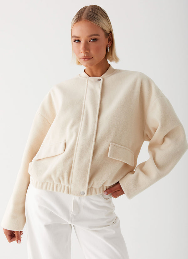 peppermayo Peppermayo Exclusive - Cloudia Bomber Jacket - Ivory