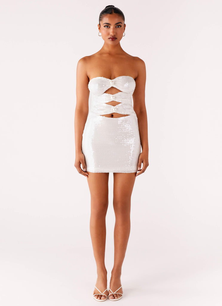 Peppermayo Peppermayo Exclusive - Clyra Sequin Mini Dress - Ivory
