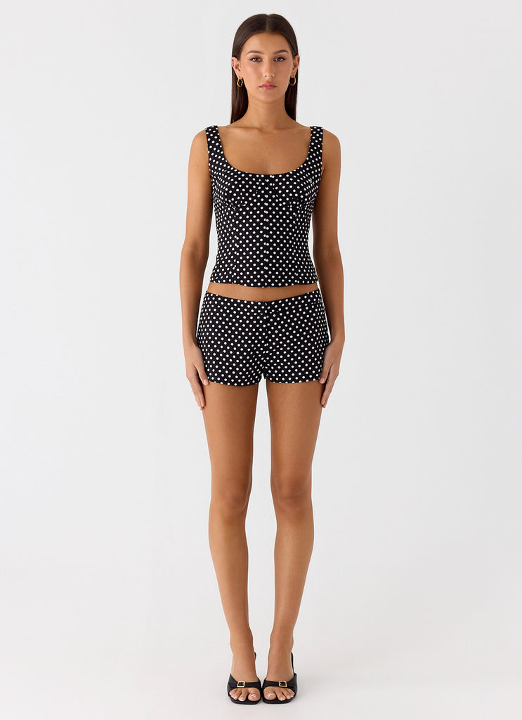 Peppermayo Peppermayo Exclusive - Coastline Bustier Top - Black Polkadot