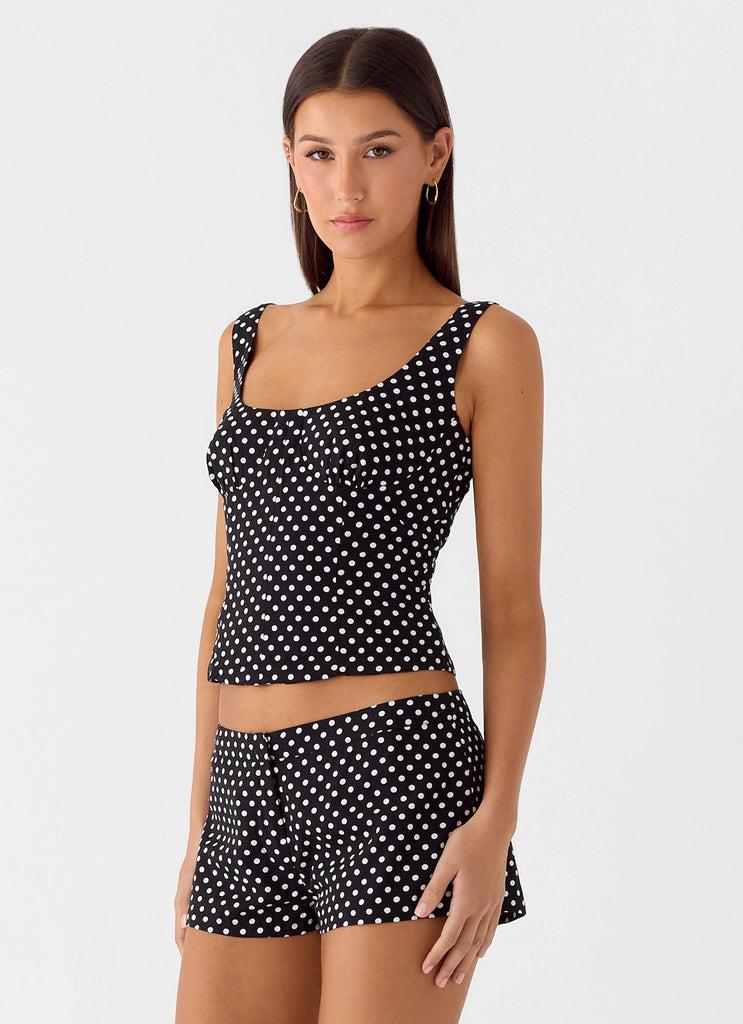 Peppermayo Peppermayo Exclusive - Coastline Bustier Top - Black Polkadot