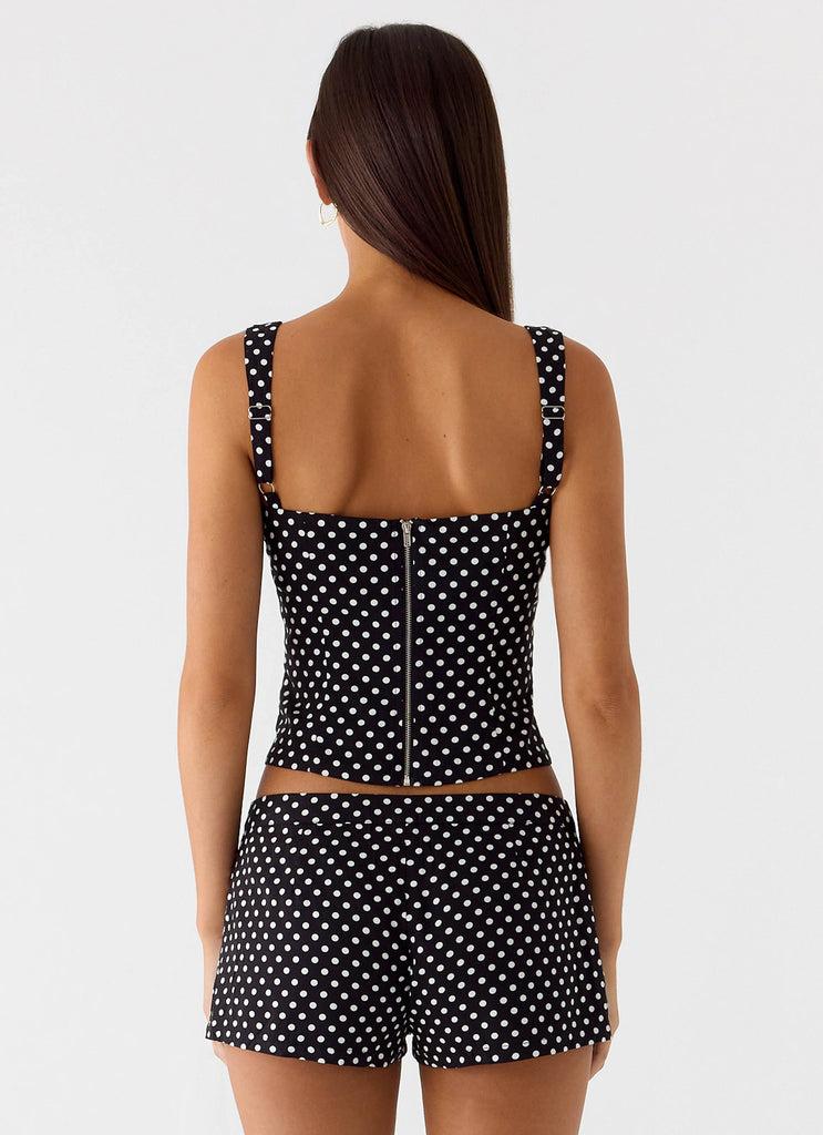 Peppermayo Peppermayo Exclusive - Coastline Bustier Top - Black Polkadot