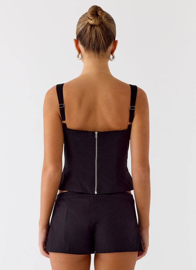 Peppermayo Peppermayo Exclusive - Coastline Cotton Bustier Top - Black