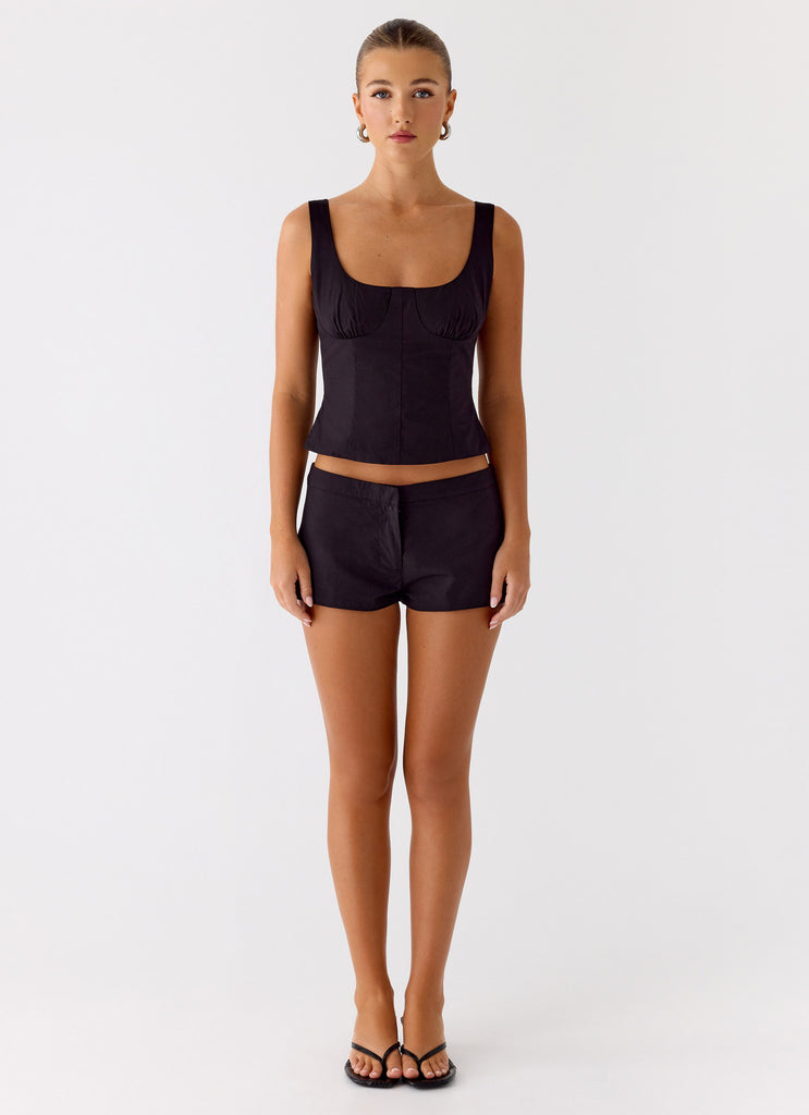 Peppermayo Peppermayo Exclusive - Coastline Cotton Mini Shorts - Black
