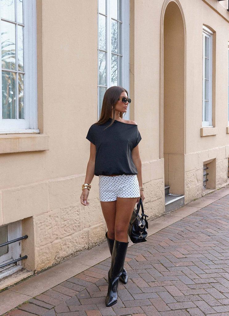 Peppermayo Peppermayo Exclusive - Coastline Mini Shorts - White Polka Dot