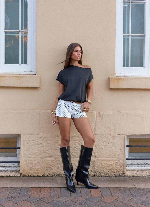 peppermayo Peppermayo Exclusive - Coastline Mini Shorts - White Polka Dot