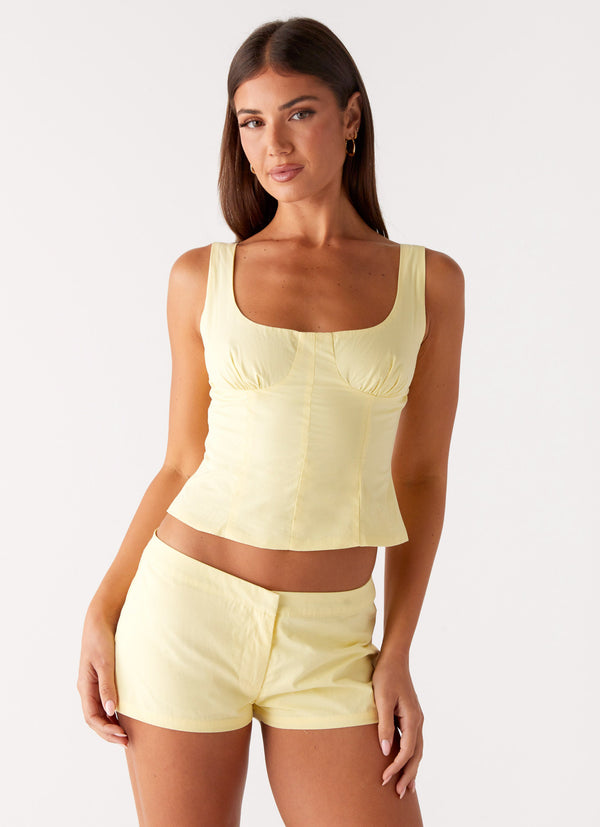 peppermayo Peppermayo Exclusive - Coastline Mini Shorts - Yellow