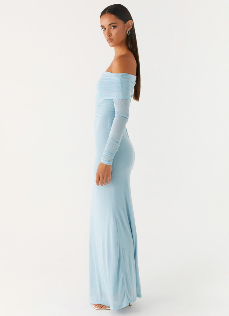 Peppermayo Peppermayo Exclusive - Cocoa Long Sleeve Maxi Dress - Blue