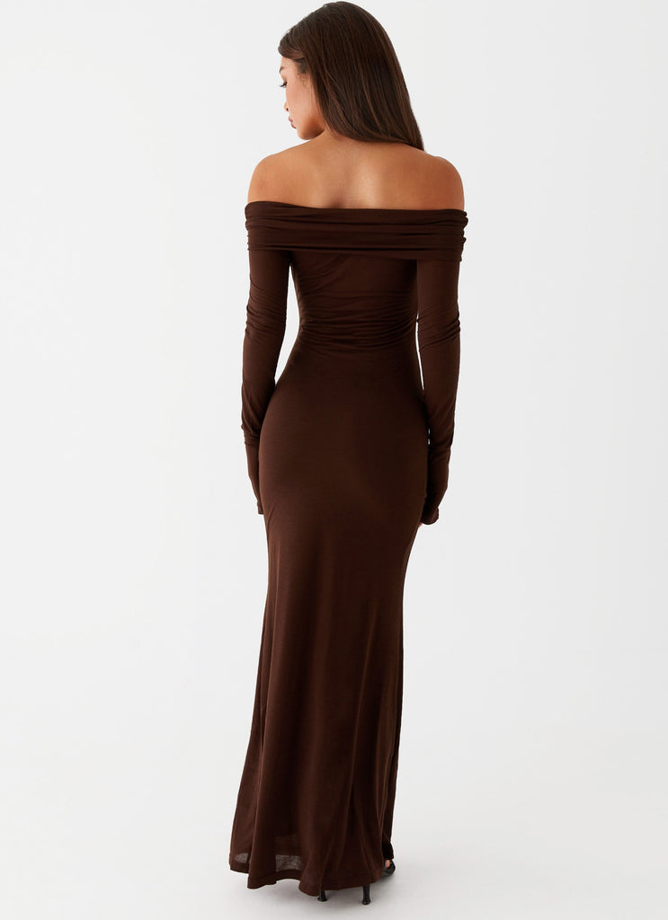 Peppermayo Peppermayo Exclusive - Cocoa Long Sleeve Maxi Dress - Chocolate